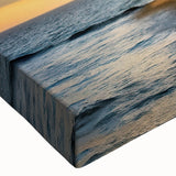 Black and white landscape art painting of a sailboat on a stretched canvas, ideal for bedroom wall art.