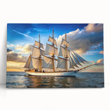 Black and white image of sailboats on canvas, ideal for kitchen wall art or bedroom ambiance.