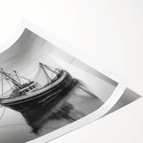 Extra large rolled print of a sailboat on calm blue waters, ideal for large living room wall art.