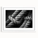 Extra large abstract art print of a sailboat in muted blue and white tones on textured canvas, ideal for living room decor.