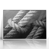 Acrylic print of a mid-century modernist sailboat, with muted blue and white tones, ideal for modern art wall decor.