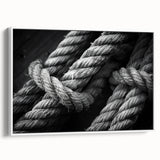 Framed canvas featuring a vintage-style sailboat landscape in black and white, ideal for bedroom wall art.