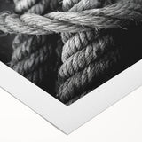 Art deco poster of a sailboat in muted blue and white hues on rolled canvas, suitable for dining room wall art.