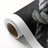 Art deco style sailboat illustration in soft blue and white, ideal for nursery wall art, printed on rolled canvas.