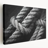 Sailboat on calm waters, depicted in muted blue and white tones on a large stretched canvas, suitable for kitchen wall art.