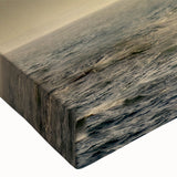 Black and white photograph of a ship on stretched canvas, ideal for bedroom wall art.