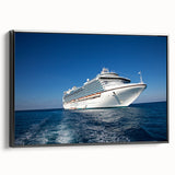 Black and white framed canvas of a vintage ship, ideal for bedroom wall art with a classic touch.