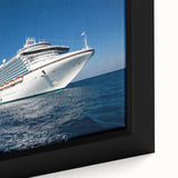 Extra large framed canvas featuring a textured, colorful depiction of boats on water, ideal for living room decor.