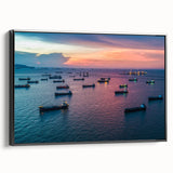 Black and white framed canvas of a vintage ship, ideal for bedroom wall decor.