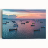 Black and white photograph of a vintage ship, printed on large stretched canvas, ideal for kitchen wall art.