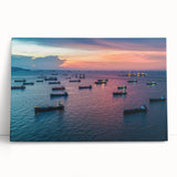 Black and white photograph of a ship on stretched canvas, ideal for kitchen wall art or bedroom ambiance.