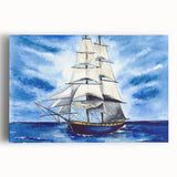 Black and white photo of ships in harbor on stretched canvas, suitable as large kitchen wall art.