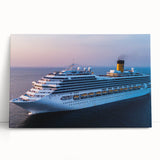 Black and white photo of a ship on stretched canvas, ideal for kitchen wall art or bedroom ambiance.