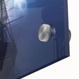 Large abstract wall art of a ship in grayscale on acrylic glass, suitable for bedroom or dining room decor.