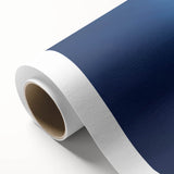 Art deco poster of a stylized ship on the ocean in muted blue and white tones, rolled canvas, ideal for nursery wall art.