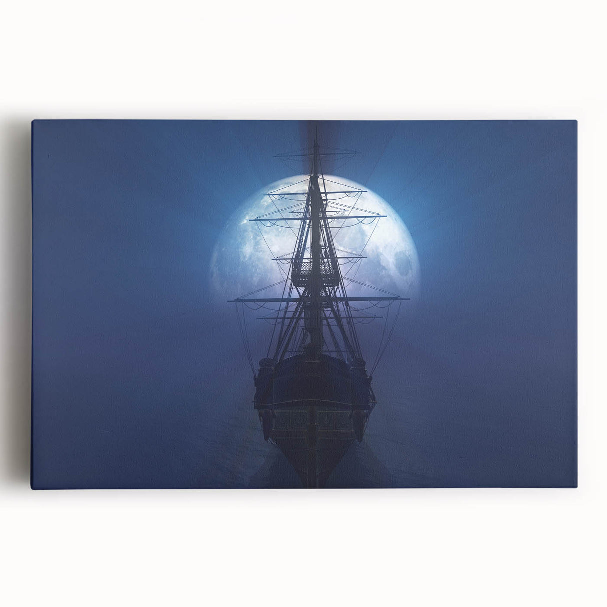 Black and white photograph of a vintage ship, printed on large stretched canvas, ideal for kitchen wall art.
