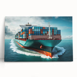 Black and white photo of a ship on stretched canvas, ideal for kitchen wall art or bedroom ambiance.