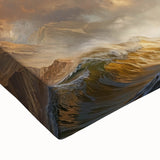 Black and white landscape art painting of a ship on a stretched canvas, ideal for bedroom wall art.