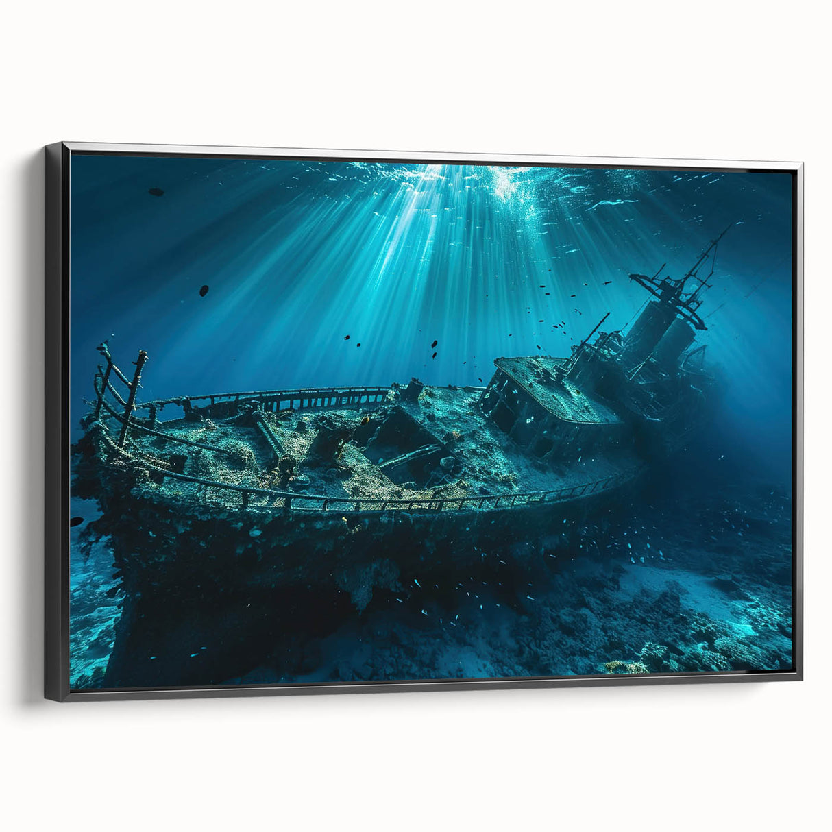 Black and white framed canvas of a vintage ship, ideal for bedroom wall decor, in a minimalist style.