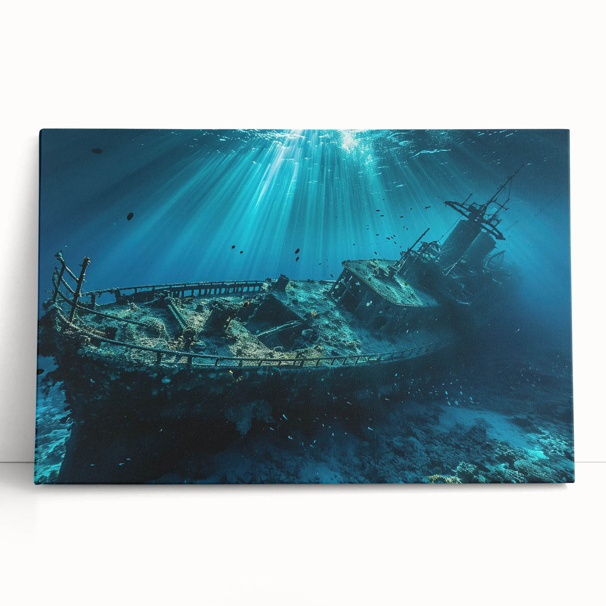 Black and white photograph of a vintage ship, printed on large stretched canvas, suitable for kitchen or bedroom wall art.