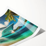 Extra large wall art featuring a minimalist line art of flowers in black and white on a rolled canvas.