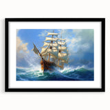 Extra large abstract art print featuring a colorful, textured depiction of boats, ideal for living room decor.