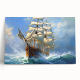 Black and white photograph of a ship on stretched canvas, featuring a minimalist design.