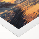 Art deco poster of a vintage ocean liner on rolled canvas, featuring muted blue and gray tones.