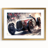 Extra large wall art featuring abstract race cars in textured gold and black, ideal for modern living room decor.