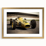 Extra large abstract art print featuring race cars in motion, using vibrant red and blue on white background.