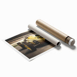 Extra large wall art featuring a dynamic race car scene in vivid colors on a rolled print.