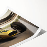Extra large rolled print featuring a dynamic race car scene in vivid red and blue tones.