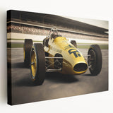 Colorful race cars in motion on a stretched canvas, vibrant for kitchen wall art.