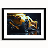 Abstract art print of race cars in vibrant colors on a textured, extra large canvas, ideal for a modern living room ambiance.