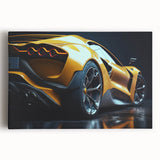 Black and white photo of race cars in motion on stretched canvas, suited for kitchen wall art.