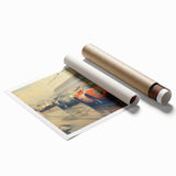 Extra large rolled print featuring a dynamic race car scene in vibrant colors, ideal for large living room wall art.