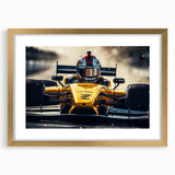 Extra large wall art featuring abstract race cars in vibrant colors on a textured canvas, ideal for living room decor.