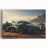 Black and white wall art of race cars in motion on stretched canvas, suited for kitchen wall art.