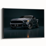 Black and white framed canvas featuring a vintage race car in motion, ideal for bedroom wall decor.