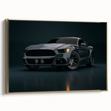 Vintage poster art of race cars in motion on a landscape background, framed canvas in gold, ideal for bedroom wall decor.