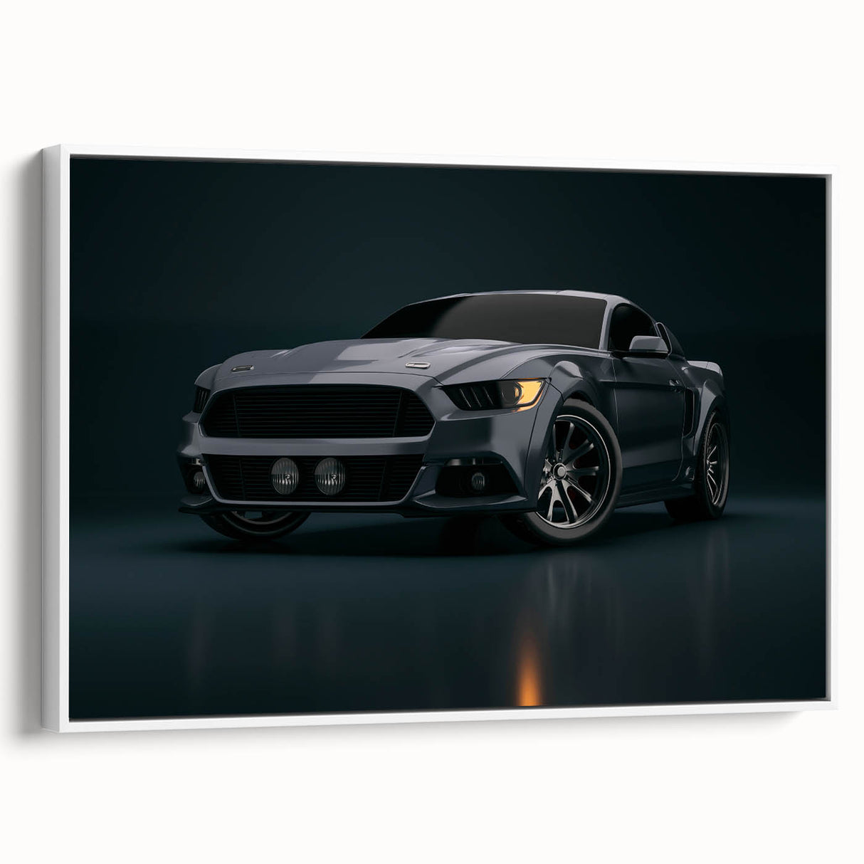 Framed canvas of vintage poster art featuring colorful race cars, ideal for extra large wall art in a living room.