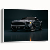 Framed canvas of vintage poster art featuring colorful race cars, ideal for extra large wall art in a living room.