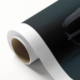 Art deco poster of race cars in vibrant colors on rolled canvas, ideal for nursery wall art.