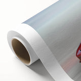 Art Deco style poster of a vintage sports car in vibrant red and black, printed on rolled canvas.