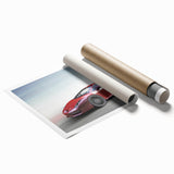 Extra large wall art featuring a collection of sports cars in vibrant colors on rolled canvas.