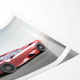 Extra large wall art featuring a collection of sports cars in vibrant colors on a rolled print.