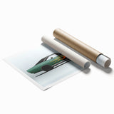 Extra large rolled print featuring a sport car in vibrant colors, suitable as classy bathroom wall art.