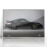 Acrylic print of a white sports car in art deco style, ideal for modern art wall decor.