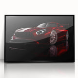 Large abstract wall art featuring a black sports car design on a framed acrylic, ideal for modern living room decor.