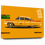 Side view of a sport car in monochrome, printed on acrylic glass, suited for modern bedroom or dining room decor.